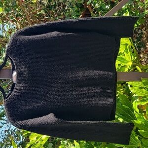 Everlane Black 100% Cashmere Long Sleeve Crop Sweater Size XXSmall